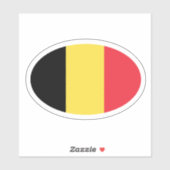 Ovale Belgische vlag van België vinyl auto sticker (Vel)
