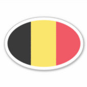 Ovale Belgische vlag van België vinyl auto sticker (Voorkant)