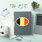 Ovale Belgische vlag van België vinyl auto sticker (iPad Cover)