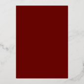 Ovale bladlijn kunst bruiloft burgundyrood goud fo folie uitnodiging (Achterkant)