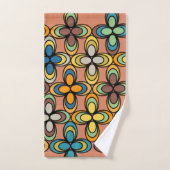 Ovale bloemen uit de jaren 70 bad handdoek (Handdoek)