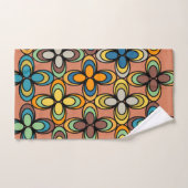 Ovale bloemen uit de jaren 70 bad handdoek (Handdoek)