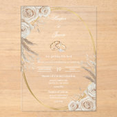 Ovale Boho trouwring uitnodiging (Voorkant)