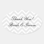 Ovale bruiloft dank u stickers | enveloppenverzege (Voorkant)
