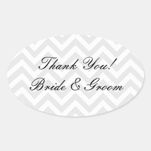Ovale bruiloft dank u stickers | enveloppenverzege (Voorkant)