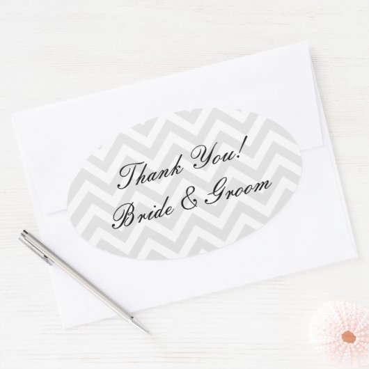 Ovale bruiloft dank u stickers | enveloppenverzege (Envelop)