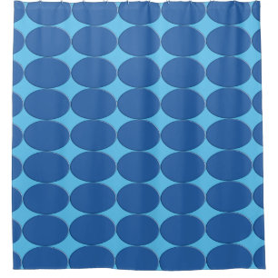 Ovale Button - blauw + uw rug. en ideeën Douchegordijn