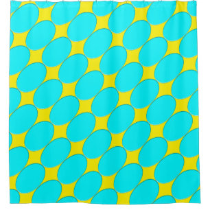 Ovale Button - turquoise + uw rug. en ideeën Douchegordijn