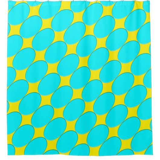 Ovale Button - turquoise + uw rug. en ideeën Douchegordijn (Voorkant)