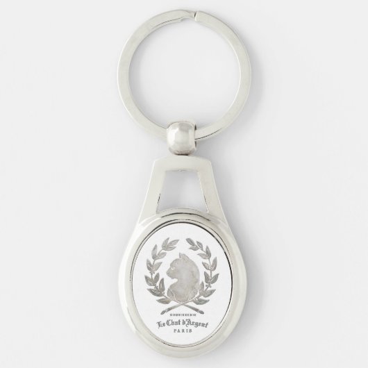 Ovale Cameo van Le Chat d'Argent Sleutelhanger (Voorkant)