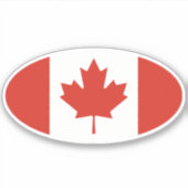 Ovale Canadese vlag Sticker (Voorkant)