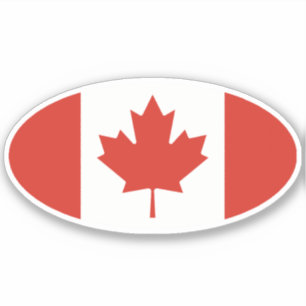 Ovale Canadese vlag Sticker