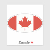 Ovale Canadese vlag Sticker (Vel)