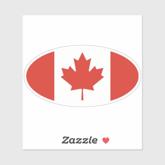 Ovale Canadese vlag Sticker (Vel)