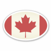Ovale  Canadese vlag vinyl auto sticker (Voorkant)
