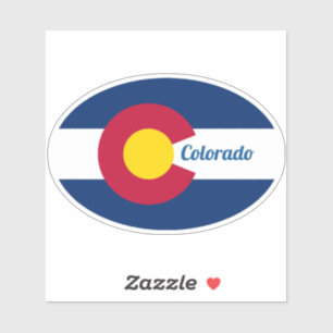 Ovale Colorado vlag Sticker