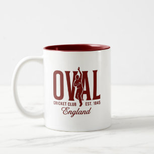 Ovale Cricketclub Engeland Opgericht 1845 Tweekleurige Koffiemok