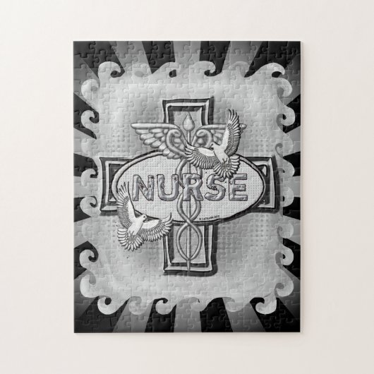 Ovale duiven verpleegkundige legpuzzel (Verticaal)