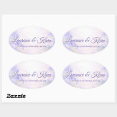Ovale Elegante Botanische Huwelijkssticker Sticker (Vel)