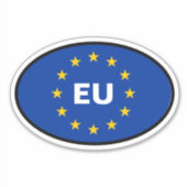 Ovale EU-vlag van de Europese Unie Vinyl Sticker (Voorkant)