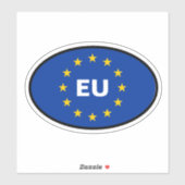 Ovale EU-vlag van de Europese Unie Vinyl Sticker (Vel)