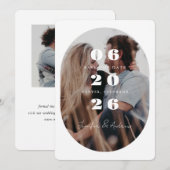 Ovale fantasierand save the date (Voorkant / Achterkant)