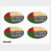 OVALE FEestELIJKe KERSTSticker Sticker (Vel)