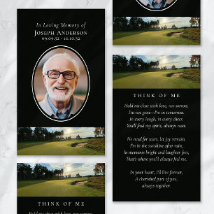 Ovale Foto Golfbaan Memorial Prayer Kaart Contactkaartje