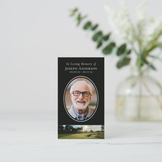 Ovale Foto Golfbaan Memorial Prayer Kaart Contactkaartje (Staand voorkant)