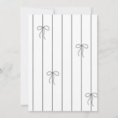 Ovale foto met dunne rand en een minimale strik save the date (Achterkant)