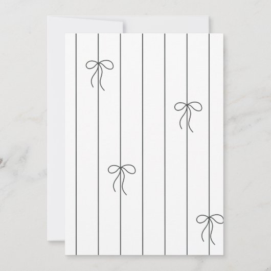 Ovale foto met dunne rand en een minimale strik save the date (Achterkant)