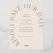 Ovale foto met folie Bewaar de datum gebogen Folie Uitnodiging (Achterkant)