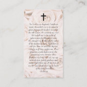 Ovale foto roze rozen herdenkingsgebedskaart contactkaartje (Achterkant)