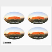 Ovale foto sticker met naam - Australische outback (Vel)