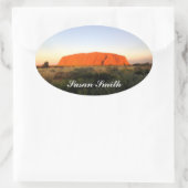 Ovale foto sticker met naam - Australische outback (Tas)