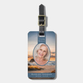 Ovale foto Strand Sunrise Memorial Bagagelabel (Voorkant verticaal)