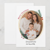 Ovale fotolijst kerstkaart (Voorkant / Achterkant)