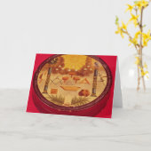 Ovale geschilderde doos, met symbolen van kaart (Gele Bloem)