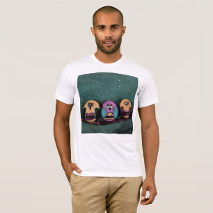 Ovale gespleten eigendom tegen primitieve kunst va t-shirt