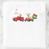 Ovale Gift Label Stickers Santa (Tas)