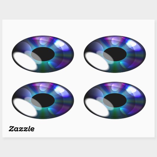 Ovale glanzende stickers (Vel)