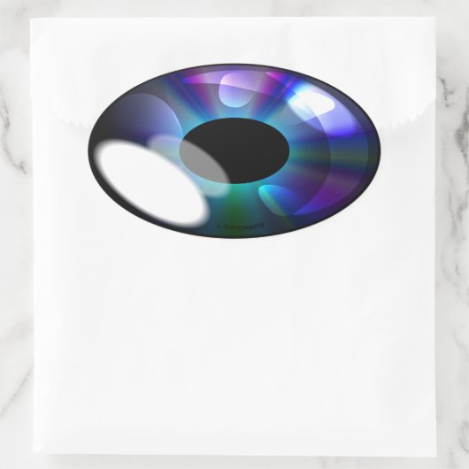 Ovale glanzende stickers (Tas)