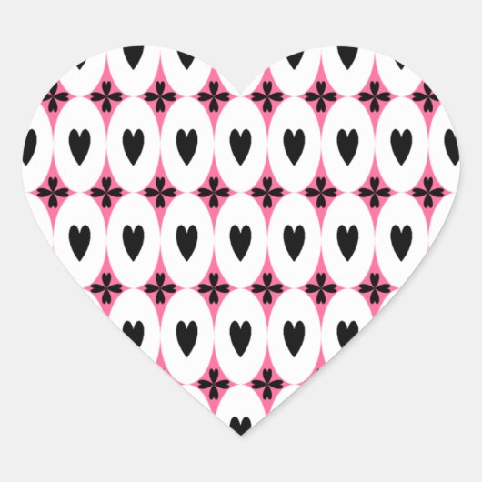 Ovale harten hart sticker (Voorkant)