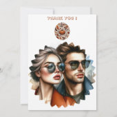 Ovale Herfst Pompoen Groovy Boho Rusty Brown Weddi Kaart (Achterkant)