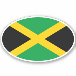 Ovale Jamaicaanse vlag Sticker