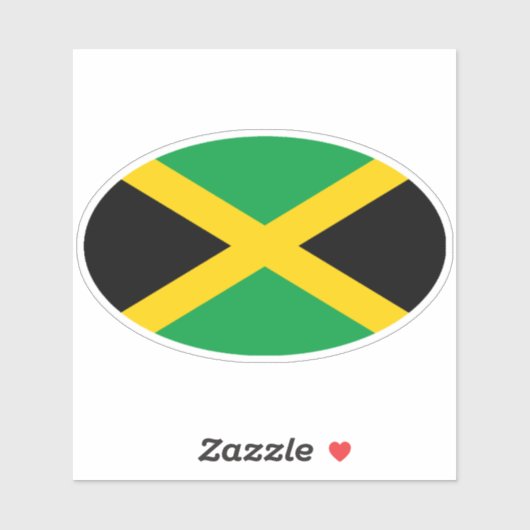 Ovale Jamaicaanse vlag Sticker (Vel)