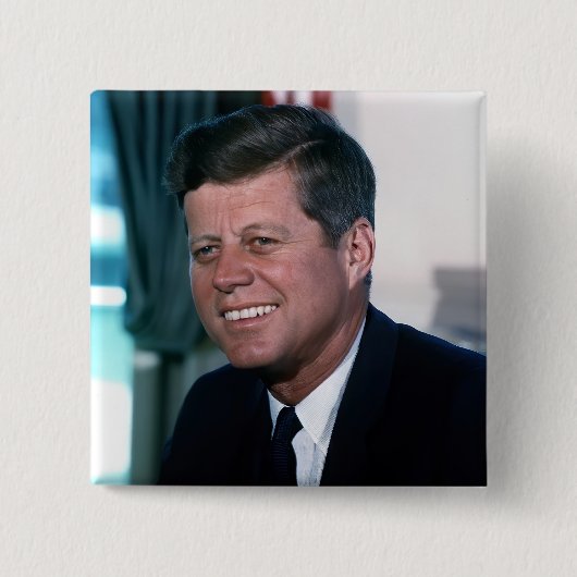 Ovale Kantoor President John Jack F. Kennedy Vierkante Button 5,1 Cm (Voorkant)