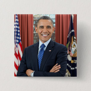 Ovale Kantoor VS 44e president Obama Barack Vierkante Button 5,1 Cm