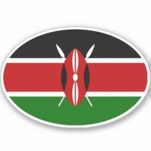 Ovale Keniaanse vlag Sticker