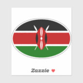 Ovale Keniaanse vlag Sticker (Vel)